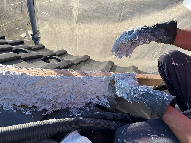 市川三郷町　棟瓦積み直し